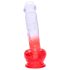 Sunfo - Saugnapf-Dildo mit Hoden - 21cm (transparent-rot)