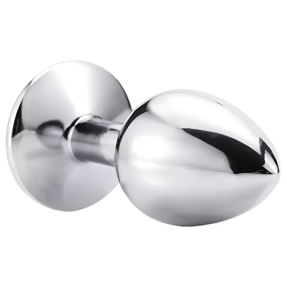 Sunfo - Metall Analplug mit weißem Stein (silber)