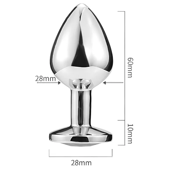 Sunfo - Metall Analplug mit pinkem Stein (Silber)
