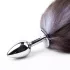 Sunfo - Metall Analplug mit Fuchsschwanz (silber-schwarz)