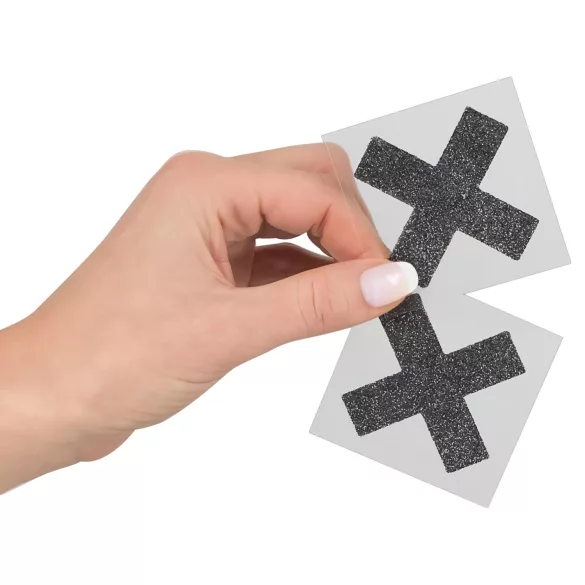 Glänzende Nippelsticker - X