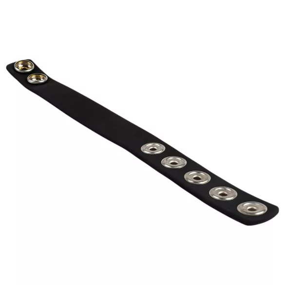 Pulselock Forge - verstellbarer Penissring aus Silikon mit Druckknopf (schwarz) - 228 mm