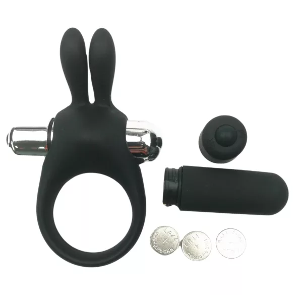 Pulselock Vantr - Vibrations-Penisring mit Häschen (schwarz) - 30 mm