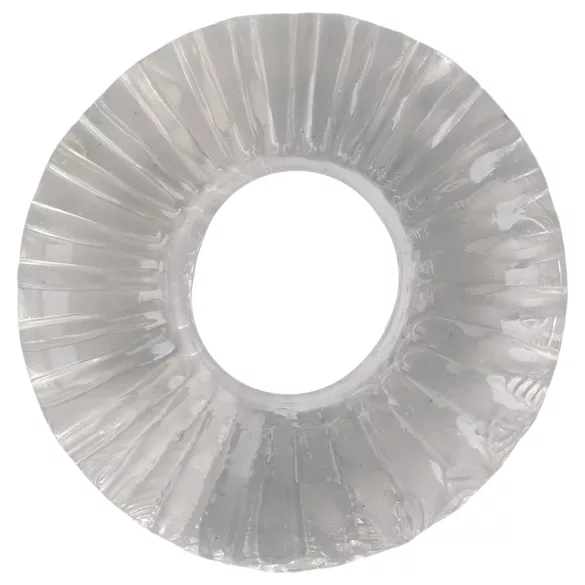 Pulselock Cocktura - gerippter TPE-Penisring (transparent) - 19 mm