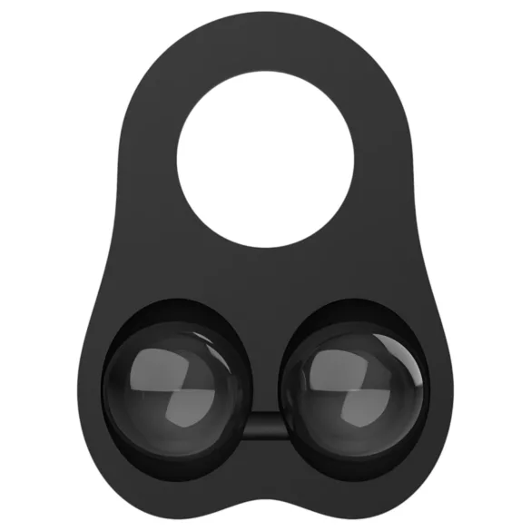 Pulselock Taur - Silikon-Hodenring mit beschwerten Kugeln (schwarz)