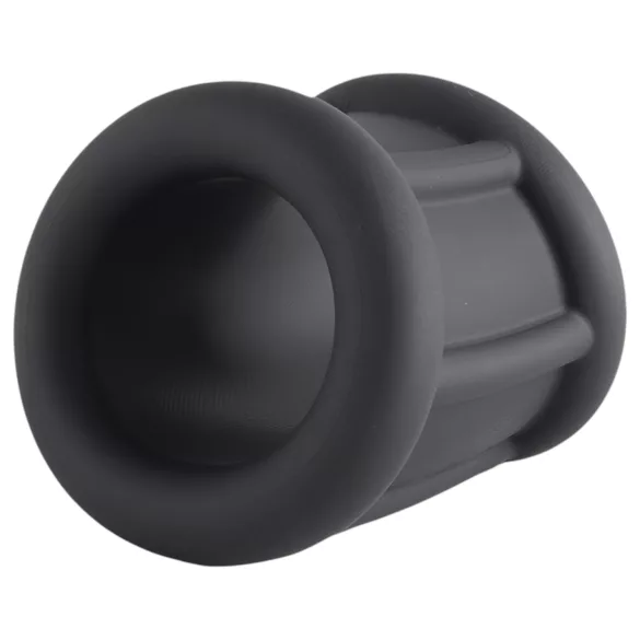 Pulselock Cocktura - gerippter Penisring aus Silikon (schwarz) - 30 mm