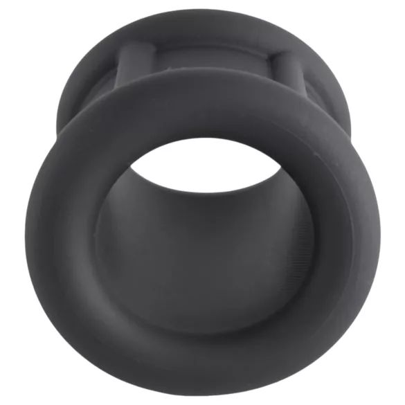 Pulselock Cocktura - gerippter Penisring aus Silikon (schwarz) - 30 mm