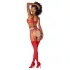 Mapalé - 3-teiliges BH-Set mit Ausschnitten (Rot-Natur) - (S/M)