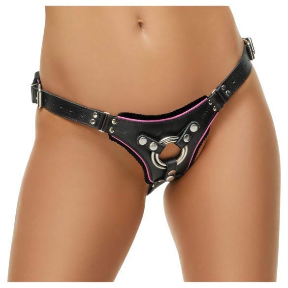 ZADO - Leder-Strap-On-Harness (schwarz) - S-L