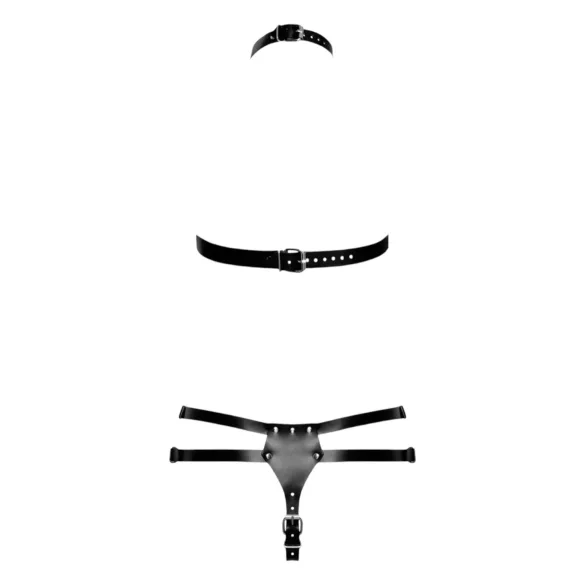 ZADO - Leder-Set mit Strap-On Unterwäsche (schwarz) - L/XL