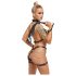 ZADO - Zweiteiliges Leder-Harness-Set (Schwarz-Gold)