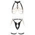 ZADO - Zweiteiliges Leder-Harness-Set (Schwarz-Gold)
