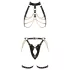 ZADO - 2-teiliges Leder-Harness-Set (schwarz-gold)
