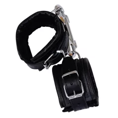 ZADO - Schwarze Lederhandfesseln mit Karabiner