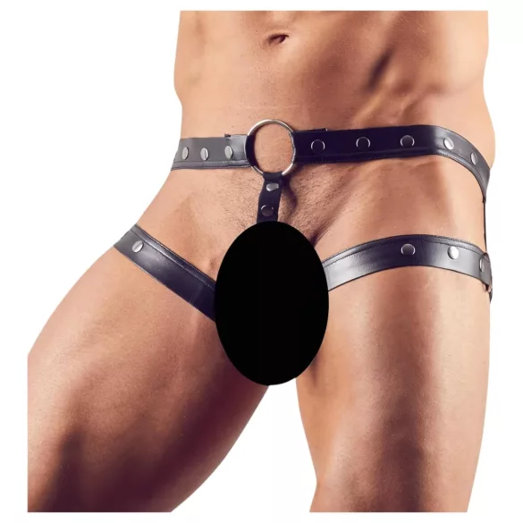Svenjoyment - Geschirr mit Penisring (schwarz) - M/L