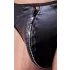 Svenjoyment - glänzender Herren-String mit Strass-Reißverschluss (schwarz)