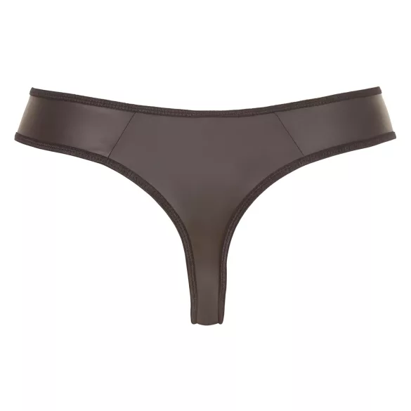 Svenjoyment - glänzender Herren-String mit Strass-Reißverschluss (schwarz)
