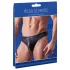 Svenjoyment - glänzender Herren-String mit Strass-Reißverschluss (schwarz) - XL
