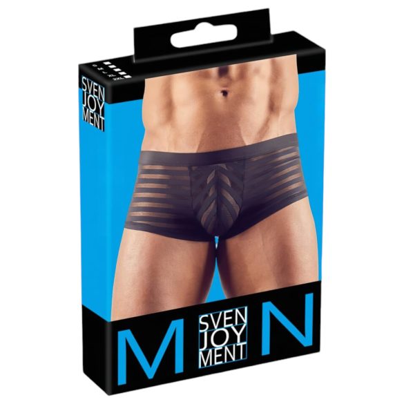 Transparente, gestreifte Boxershorts (schwarz) - L