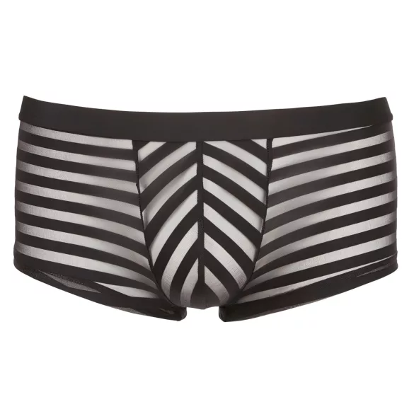 Transparente, gestreifte Boxershorts (schwarz) - XL
