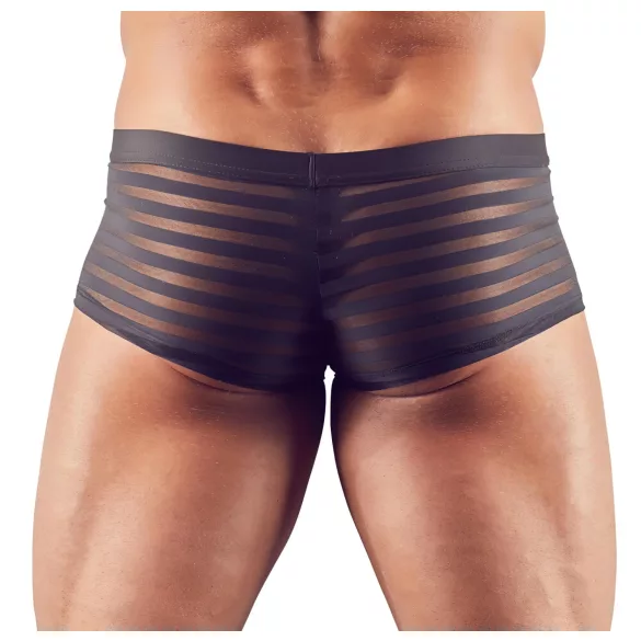Transparente, gestreifte Boxershorts (schwarz) - XL