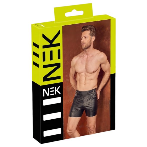 NEK - Längere Herren-Shorts mit Metallschnalle (Schwarz)