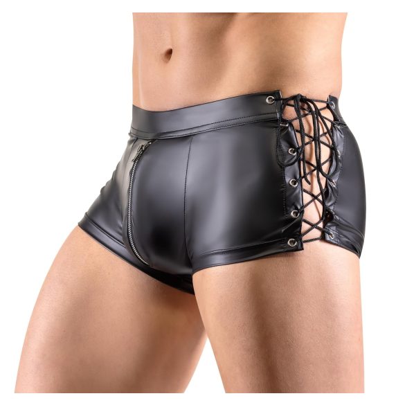 Svenjoyment - Matt-Boxershorts mit seitlicher Schnürung (Schwarz) - XL