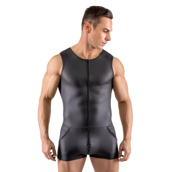 Svenjoyment - Ärmelloser, kurzer Herren-Overall (schwarz)