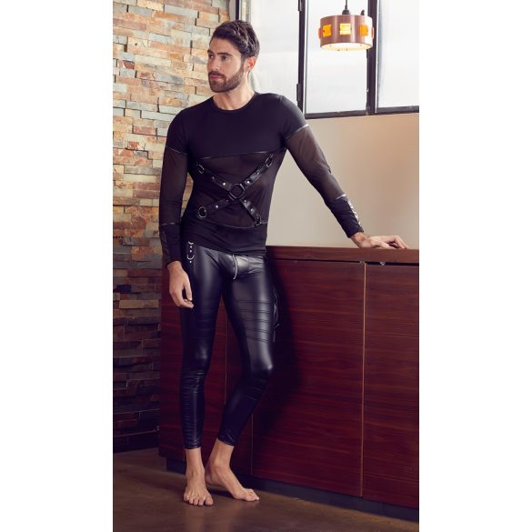 NEK - Langarmshirt mit Kreuzträger für Herren (schwarz) - XL