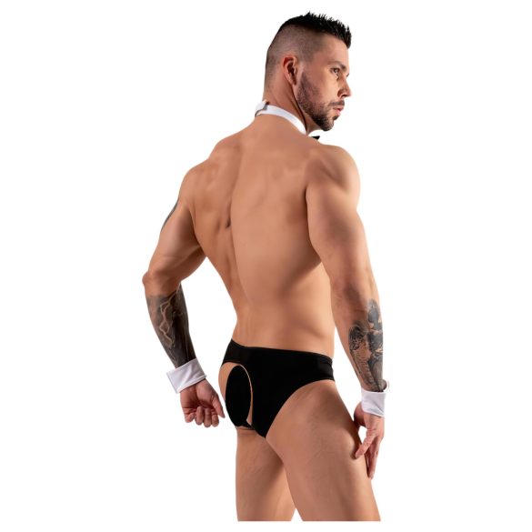 Svenjoyment - Herren Kellner-Tanga-Set (schwarz-weiß) - L