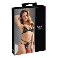 Cottelli - Offenes Spitzen-Set (schwarz)