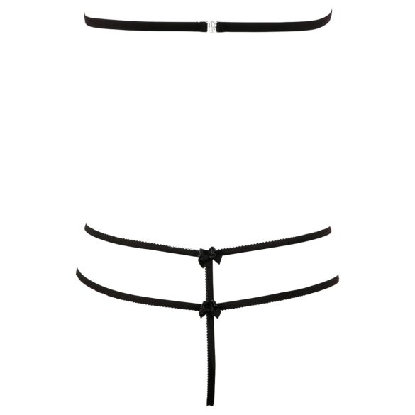 Cottelli - Offenes Spitzen-Set (schwarz) - XL