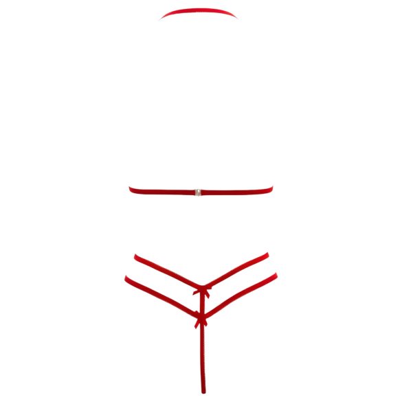 Cottelli - offenes Spitzen-BH-Set (rot) - L