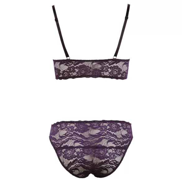Cottelli - Blumiges Spitzen-BH-Set (lila) - L