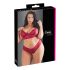 Cottelli Plus Size - weiches Spitzen-BH-Set (rot)