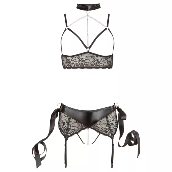 Cottelli Bondage - Spitzenunterwäsche-Set (5-teilig) - L