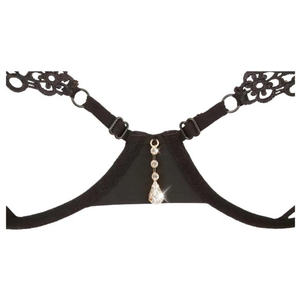 Cottelli - Funkelndes besticktes BH-Set (schwarz) - M