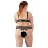 Cottelli Plus Size - Perlen-BH-Set (schwarz)