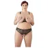 Cottelli Plus Size - Perlen-BH-Set (schwarz) - 4XL