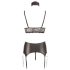 Cottelli Bondage - Glänzendes Spitzenwäsche-Set (4-teilig) - L