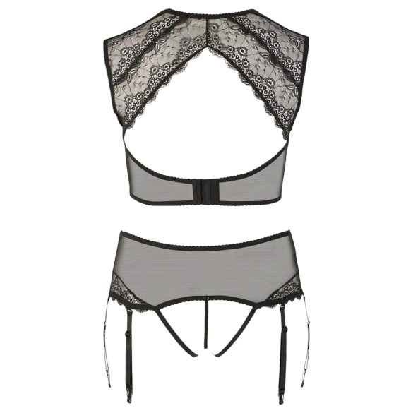 Cottelli Plus Size - Strass, Spitze Dessous-Set (Schwarz) - 2XL