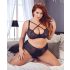 Cottelli Plus Size - Kreuzträger-BH und Slip (Schwarz) - 85E/L