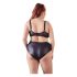Cottelli Plus Size - Kreuzträger-BH und Slip (Schwarz) - 85E/L