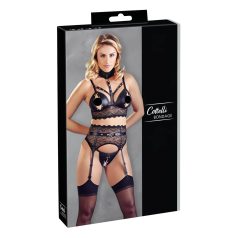 Cottelli Bondage - Spitzen-Set mit Handschellen (schwarz)