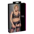 Cottelli Curves - Glänzendes Dessous-Set (Schwarz) - 3XL