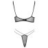 Cottelli - Transparente, Spitzen-BH-Set (schwarz) - L
