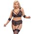 Cottelli Bondage Plus Size - Spitzen-BH-Set (schwarz) - 3XL