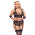 Cottelli Bondage Plus Size - Spitzen-BH-Set (schwarz) - 3XL