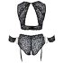 Cottelli Bondage Plus Size - Spitzen-BH-Set (schwarz) - 3XL