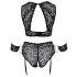 Cottelli Bondage Plus Size - Spitzen-BH-Set (schwarz) - 3XL
